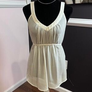 y2k forever21 white sheer babydoll tie tank small